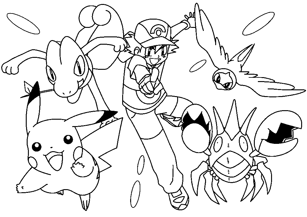 Como desenhar e pintar Ash e Pikachu de Pokemon 