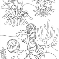 Desenho de Sebastião, caranguejo da Pequena Sereia para colorir