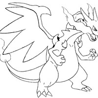 Desenho de Mega Charizard X para colorir