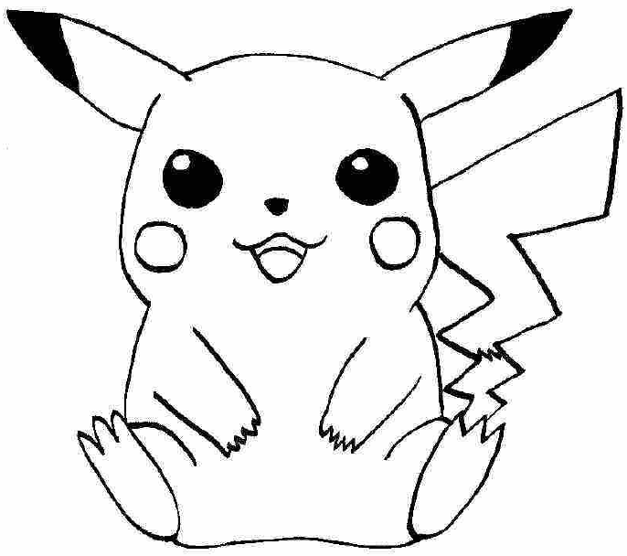 Desenho de Pikachu sentado para colorir - Tudodesenhos