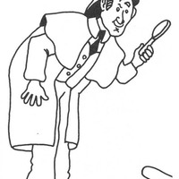 Desenho de Sherlock Holmes investigando para colorir