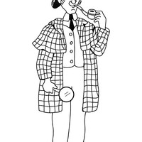 Desenho de Detetive Sherlock Holmes para colorir