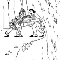 Desenho de Sherlock Holmes lutando com bandido para colorir