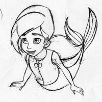 Desenho de Melody, filha da Pequena Sereia para colorir