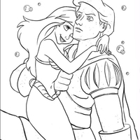 Desenho de Namorados Ariel e Eric para colorir