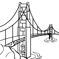 Desenho de Ponte Golden Gate para colorir