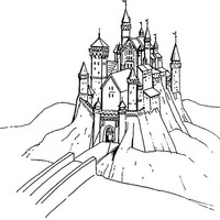 Desenho de Ponte para castelo medieval para colorir
