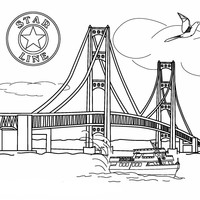 Desenho de Ponte Mackinac para colorir