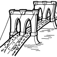 Desenho de Ponte medieval para colorir