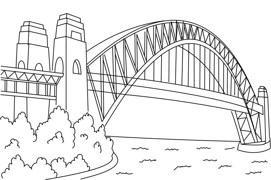 Desenho de Ponte Sidney Harbour para colorir - Tudodesenhos