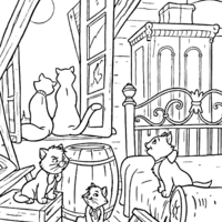 Desenho de Família Aristogatos para colorir