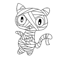 Desenho de Gato múmia para colorir