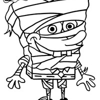 Desenho de Bob Esponja múmia para colorir