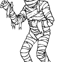 Desenho de Múmia assustadora para colorir