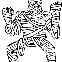 Desenho de Múmia com raiva para colorir
