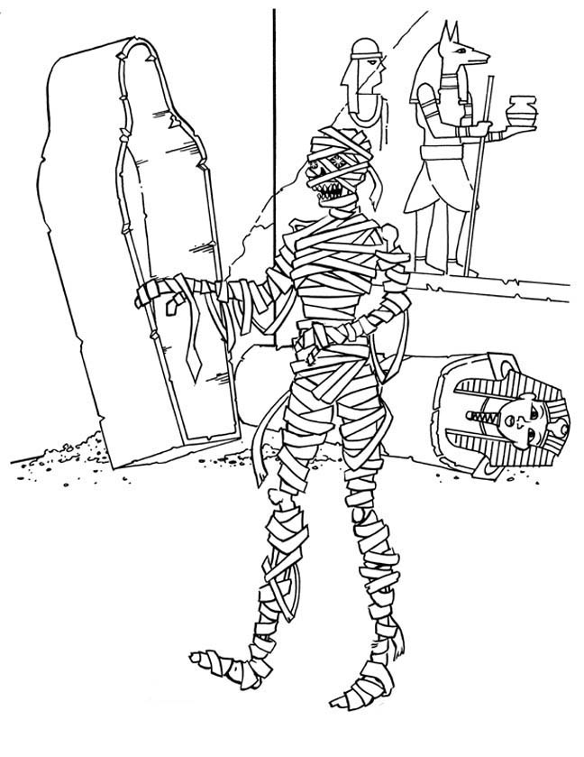 Mumia saindo do sarcofago
