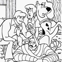 Desenho de Turma do Scooby Doo e segredo da múmia para colorir