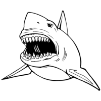 Desenho de Tubarão branco nervoso para colorir