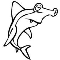Desenho de Tubarão martelo triste para colorir