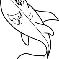 Desenho de Tubarão engraçado para colorir