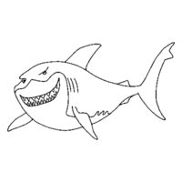Desenho de Tubarão mostrando dentes para colorir