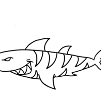 Desenho de Tubarão perigoso para colorir