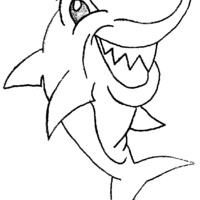 Desenho de Tubarão rindo para colorir