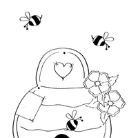 Desenho de Enxame de abelha para colorir