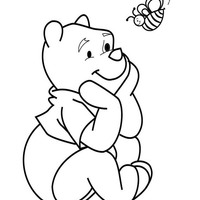 Desenho de Pooh e abelhinha para colorir