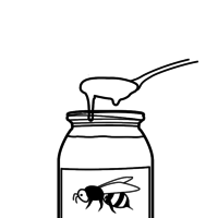 Desenho de Colher de mel de abelha para colorir