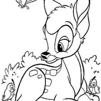 Desenho de Bambi deitado para colorir