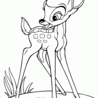 Desenho de Bambi parada para colorir