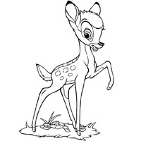 Desenho de Bambi príncipe da floresta para colorir