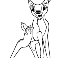 Desenho de Bambi sorrindo para colorir