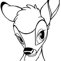Desenho de Cara de Bambi para colorir