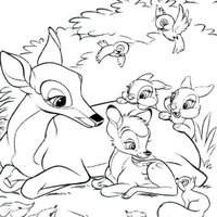 Desenho de Nascimento de Bambi para colorir