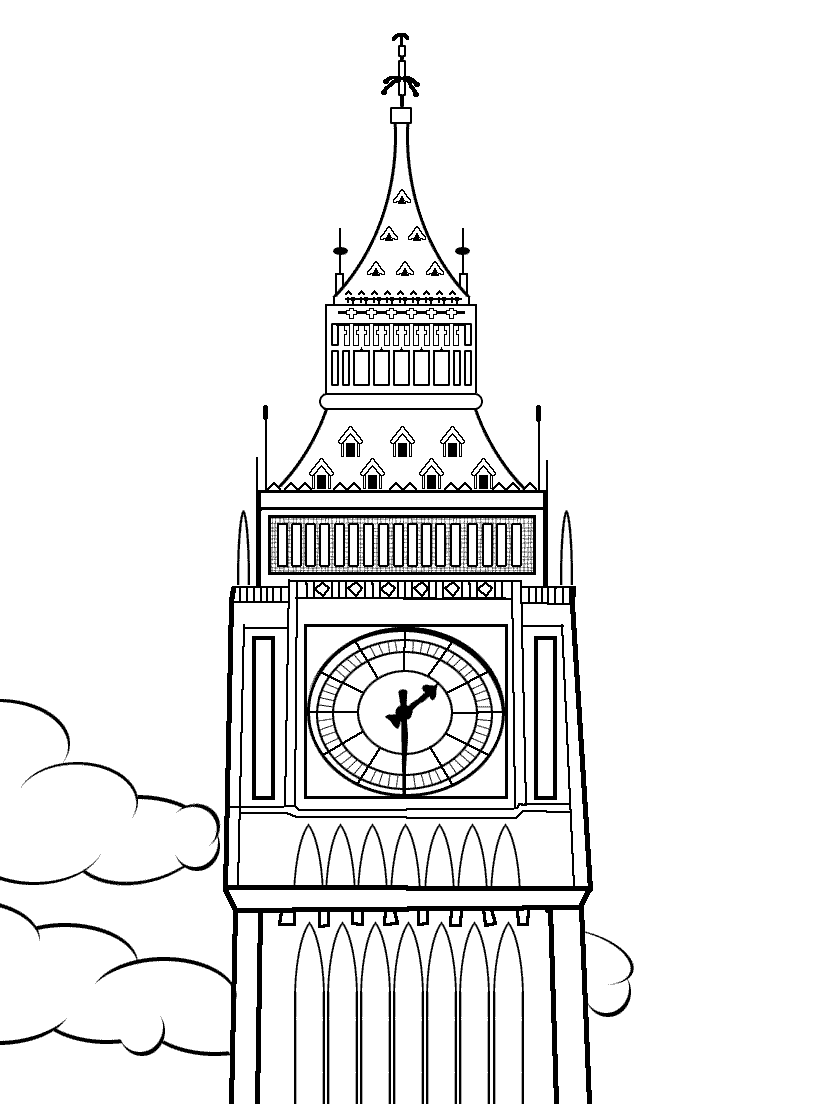 Download Desenho de Relógio Big Ben para colorir - Tudodesenhos