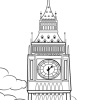 Desenho de Relógio Big Ben para colorir