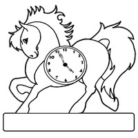 Desenho de Relógio cavalo para colorir