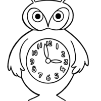 Desenho de Relógio coruja para colorir