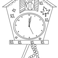 Desenho de Relógio cuco com pêndulo para colorir