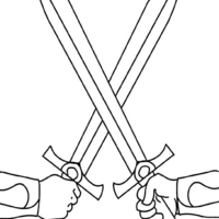 Desenho de Espadas para colorir