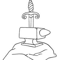 Desenho de Espada excalibur para colorir