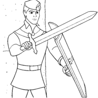 Desenho de Guarda com espada para colorir
