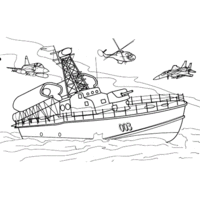 Desenho de Navio de guerra para colorir