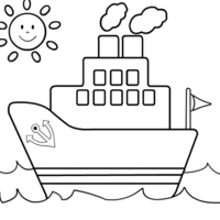 Desenho de Navio infantil para colorir