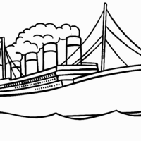 Desenho de Navio Titanic para colorir