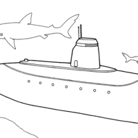 Desenho de Submarino para colorir