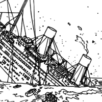 Desenho de Titanic afundando para colorir