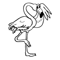 Desenho de Flamingo envergonhado para colorir